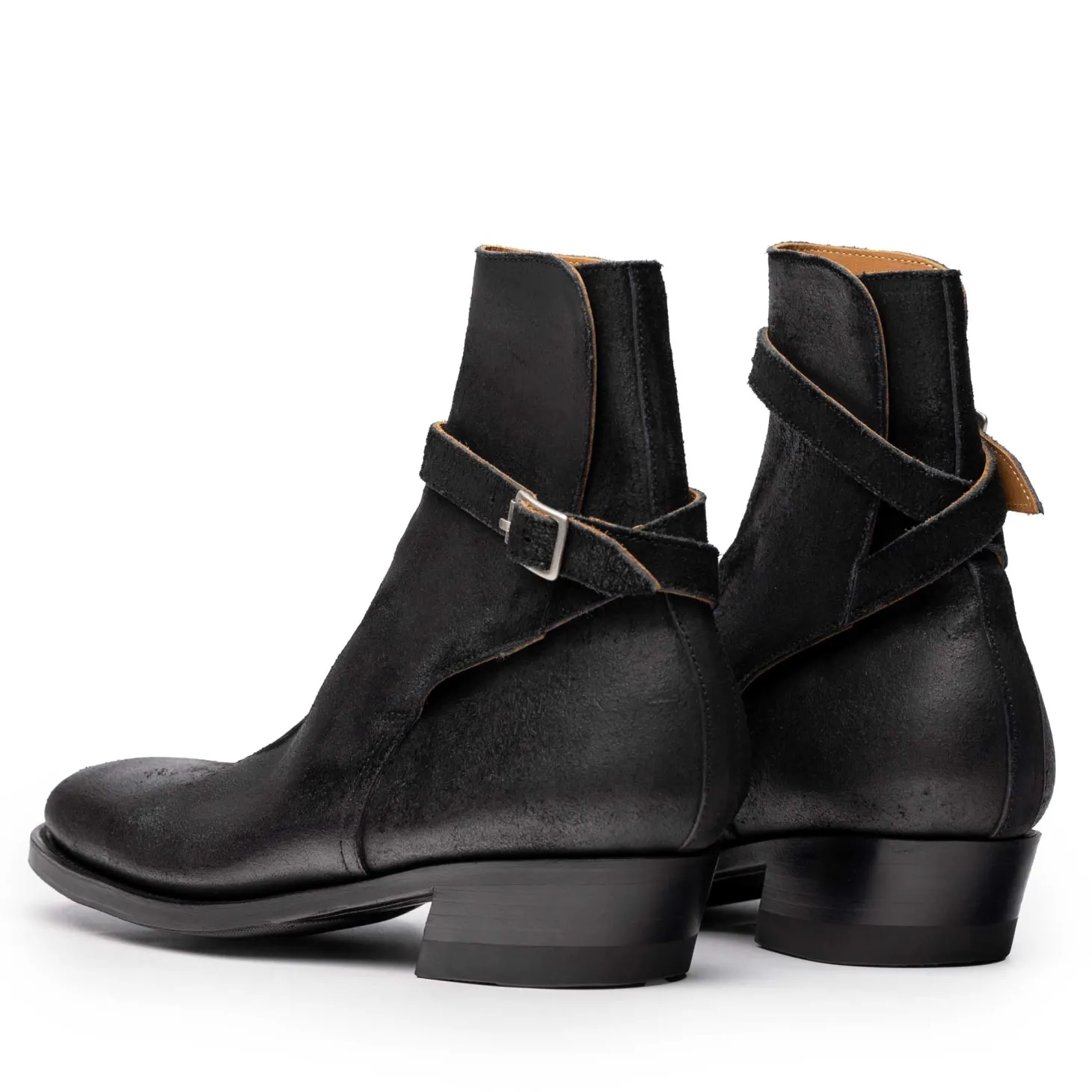Clinch by Brass Tokyo Clinch Jodhpur Boots Waxed Uneven Horse Suede Black