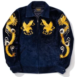 Fine Creek Leather Norfolk Suede Suka Jacket Navy