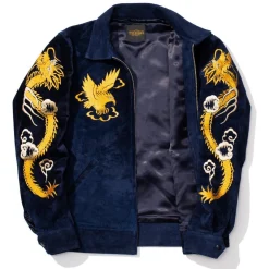 Fine Creek Leather Norfolk Suede Suka Jacket Navy