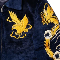 Fine Creek Leather Norfolk Suede Suka Jacket Navy