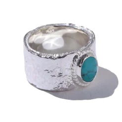 First Arrow's Barerock Ring w/Turquoise (L) (R-040)