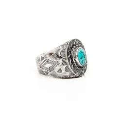 First Arrow's VFSW Stamp Ring w/ Turquoise (R-132)