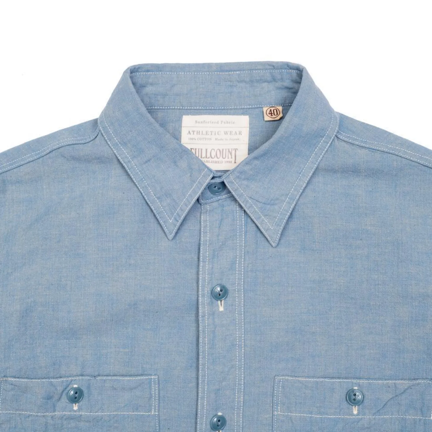 Full Count Chambray Shirt Blue
