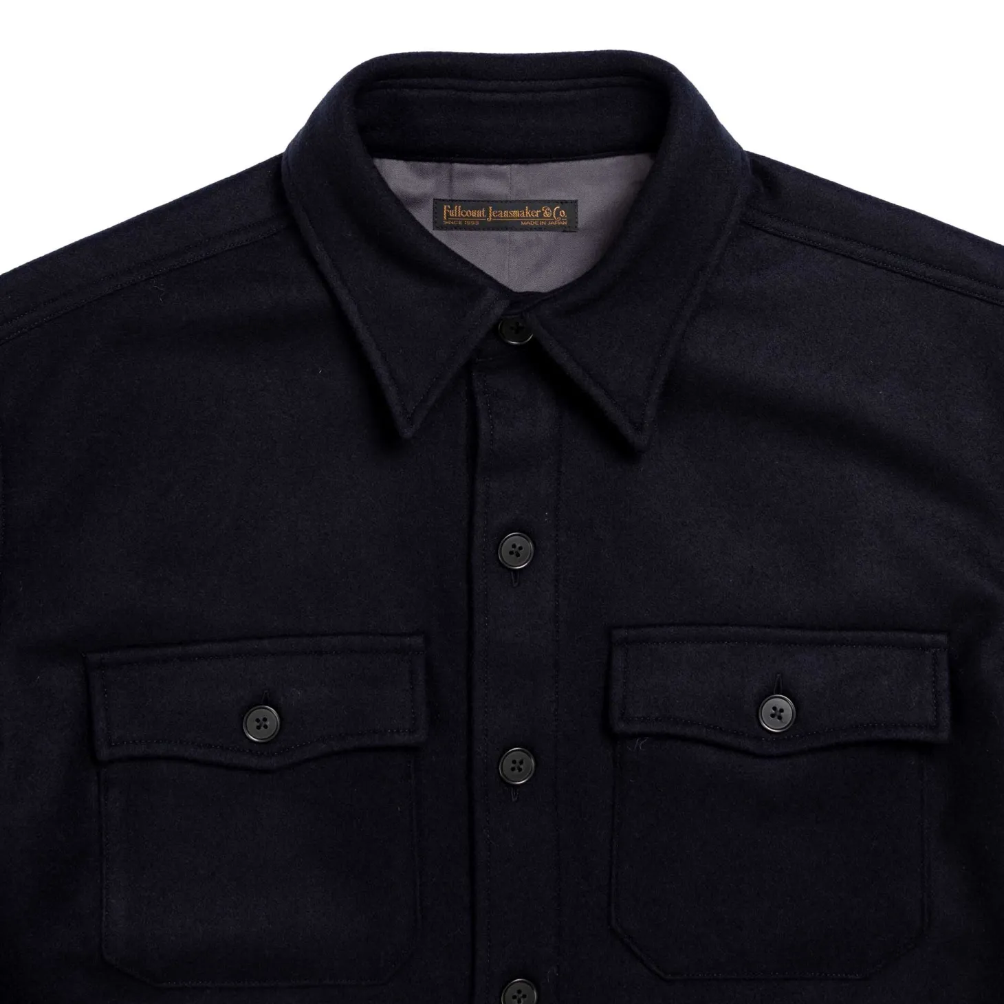 Full Count Wool CPO Shirt Navy