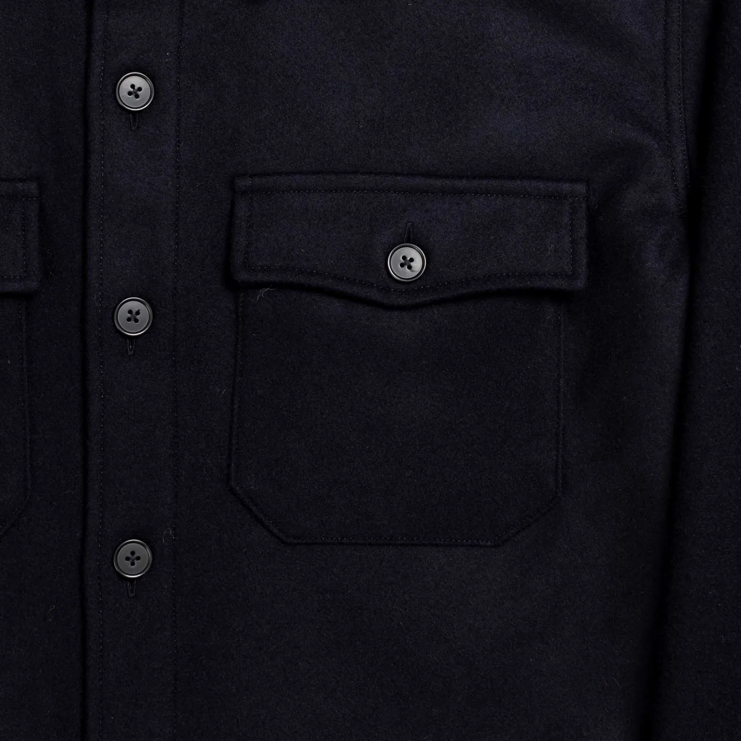 Full Count Wool CPO Shirt Navy