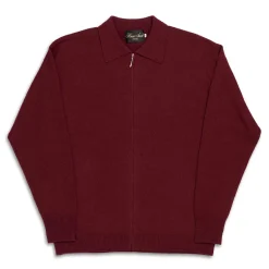 Haversack Full Zip Knit Cardigan Bordeaux