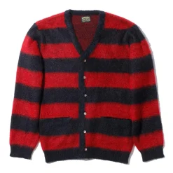 Jelado 'Cobain' Mohair Cardigan Red x Black