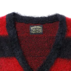 Jelado 'Cobain' Mohair Cardigan Red x Black