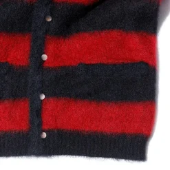 Jelado 'Cobain' Mohair Cardigan Red x Black