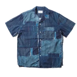 Kuon Boro Hawaiian Shirt Navy
