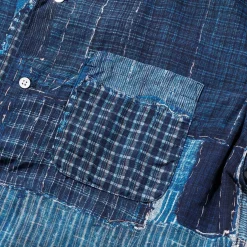 Kuon Boro Hawaiian Shirt Navy