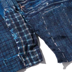 Kuon Boro Hawaiian Shirt Navy