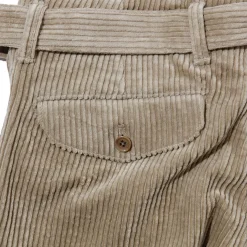Kuon Fanage Corduroy Belted Trousers Beige