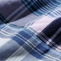 Kuon Madras Patchwork Shorts Light Blue Multi