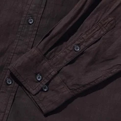 Kuon Regular Collar Shirt Dorozome Mud Brown