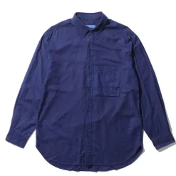 Kuon Regular Collar Shirt Aizome Indigo Blue