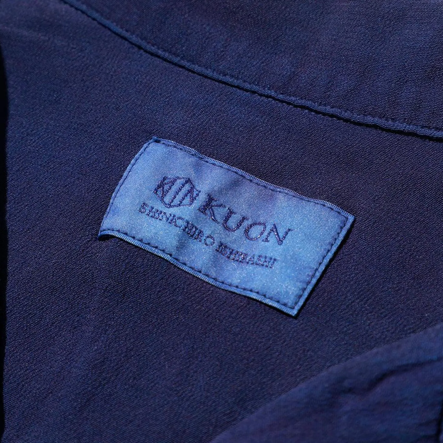 Kuon S/S Open Collar Shirt Aizome Dark Indigo