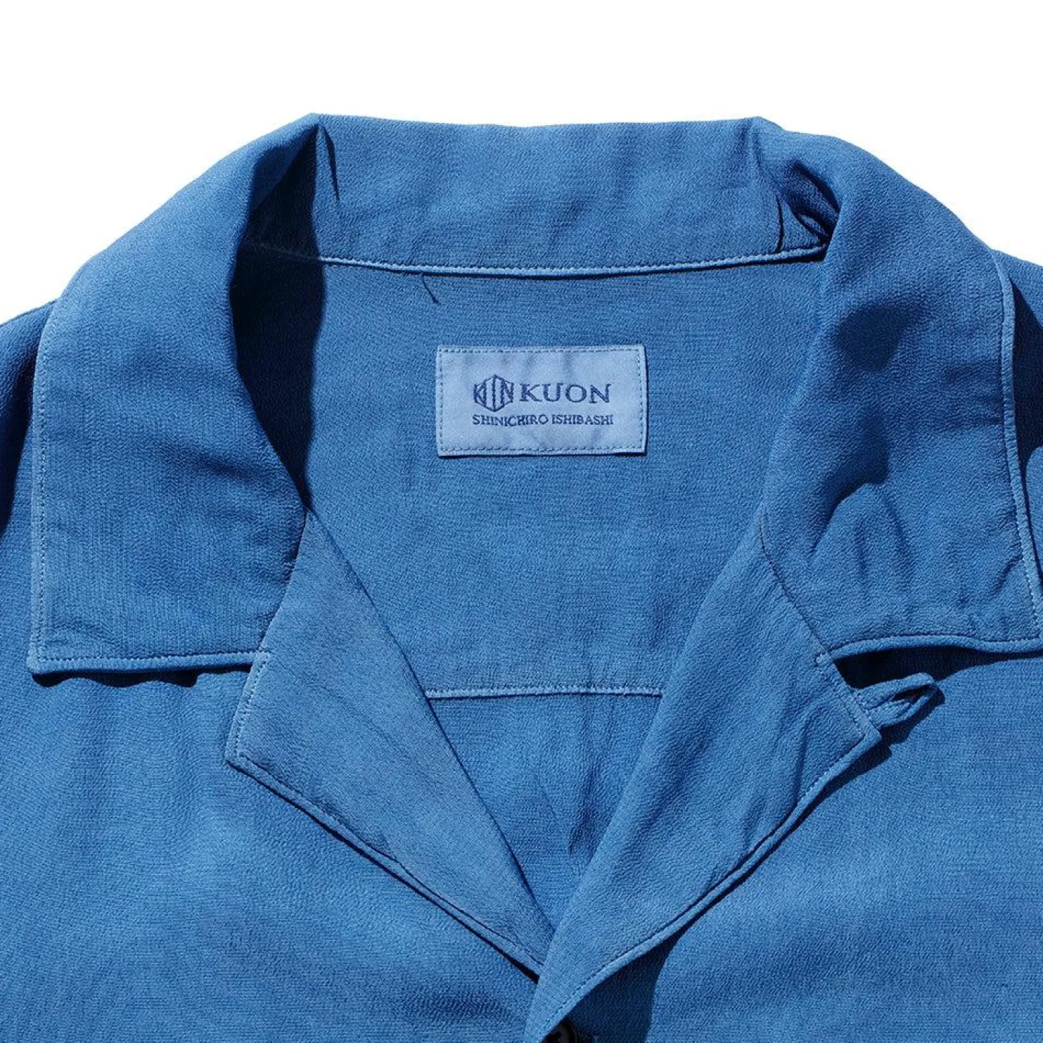 Kuon S/S Open Collar Shirt Aizome