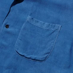 Kuon S/S Open Collar Shirt Aizome