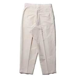 Kuon Washi/Cotton Pleated Tapered Trousers Ivory