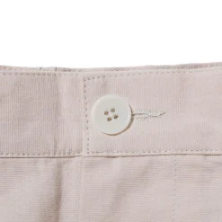 Kuon Washi/Cotton Pleated Tapered Trousers Ivory