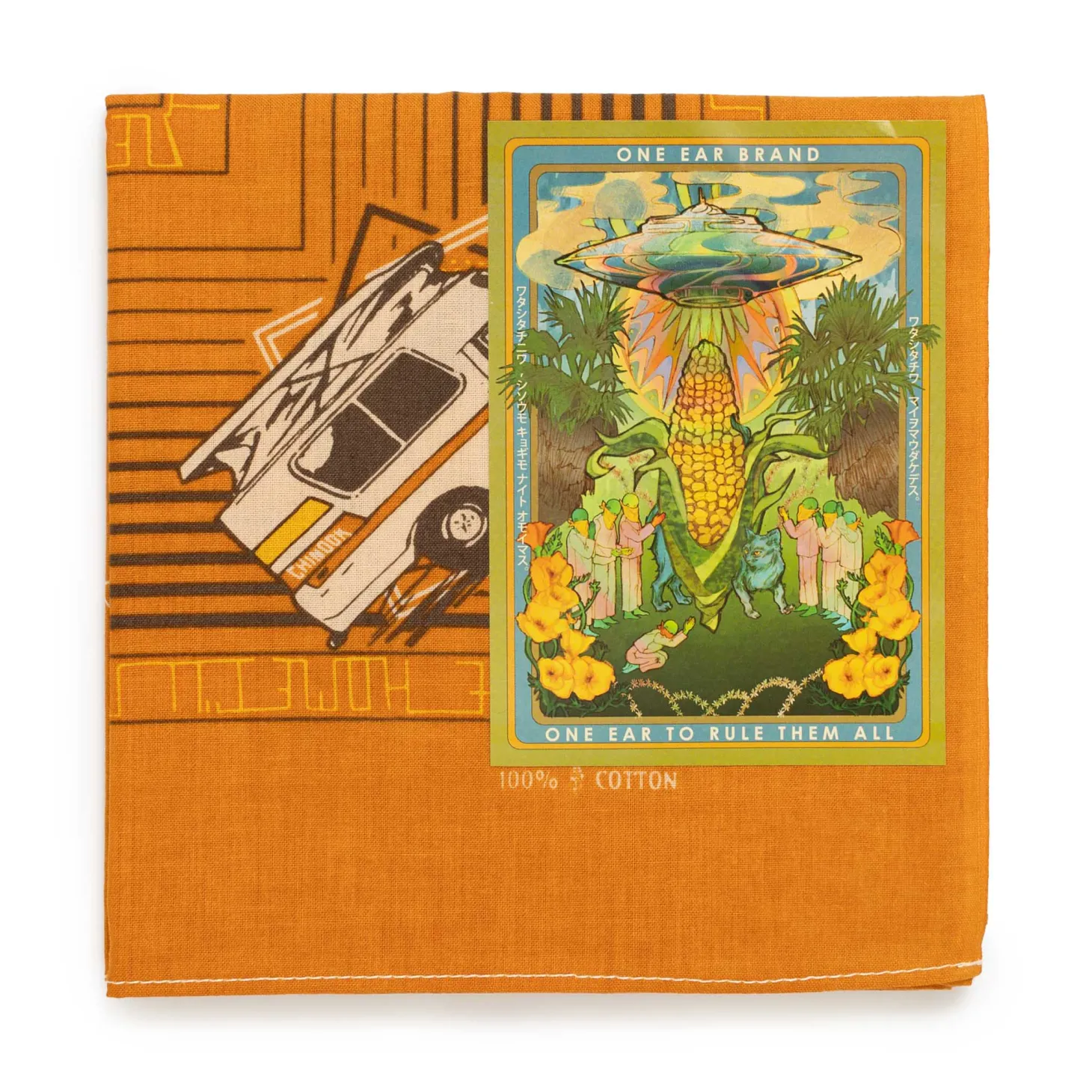 One Ear Brand Home I'll Never Be Cheddar Orange Bandana