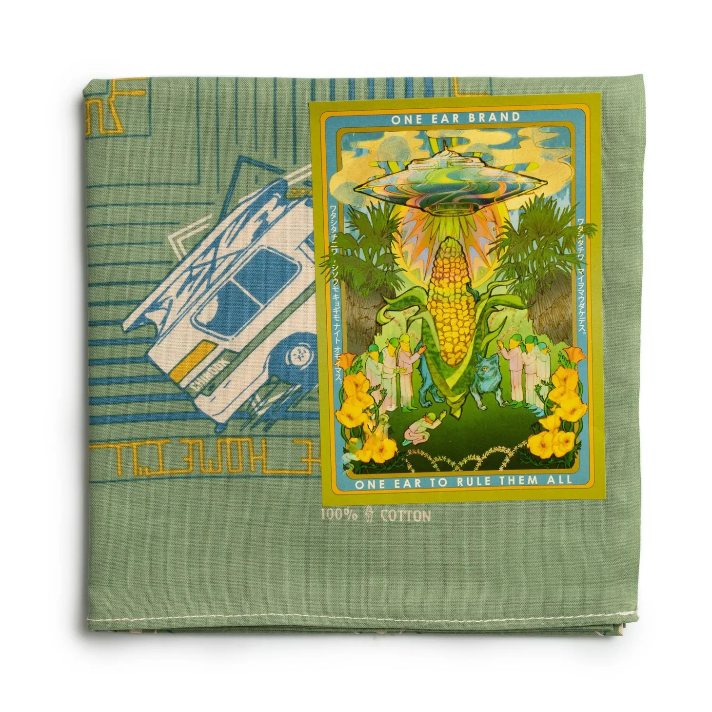 One Ear Brand Home I'll Never Be Sage Green Bandana