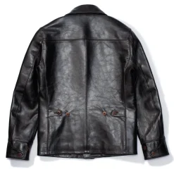 Orgueil Horsehide Leather Car Coat Black