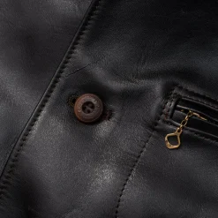 Orgueil Horsehide Leather Car Coat Black