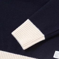 Orgueil Knitted Trainer Sweatshirt Navy x White