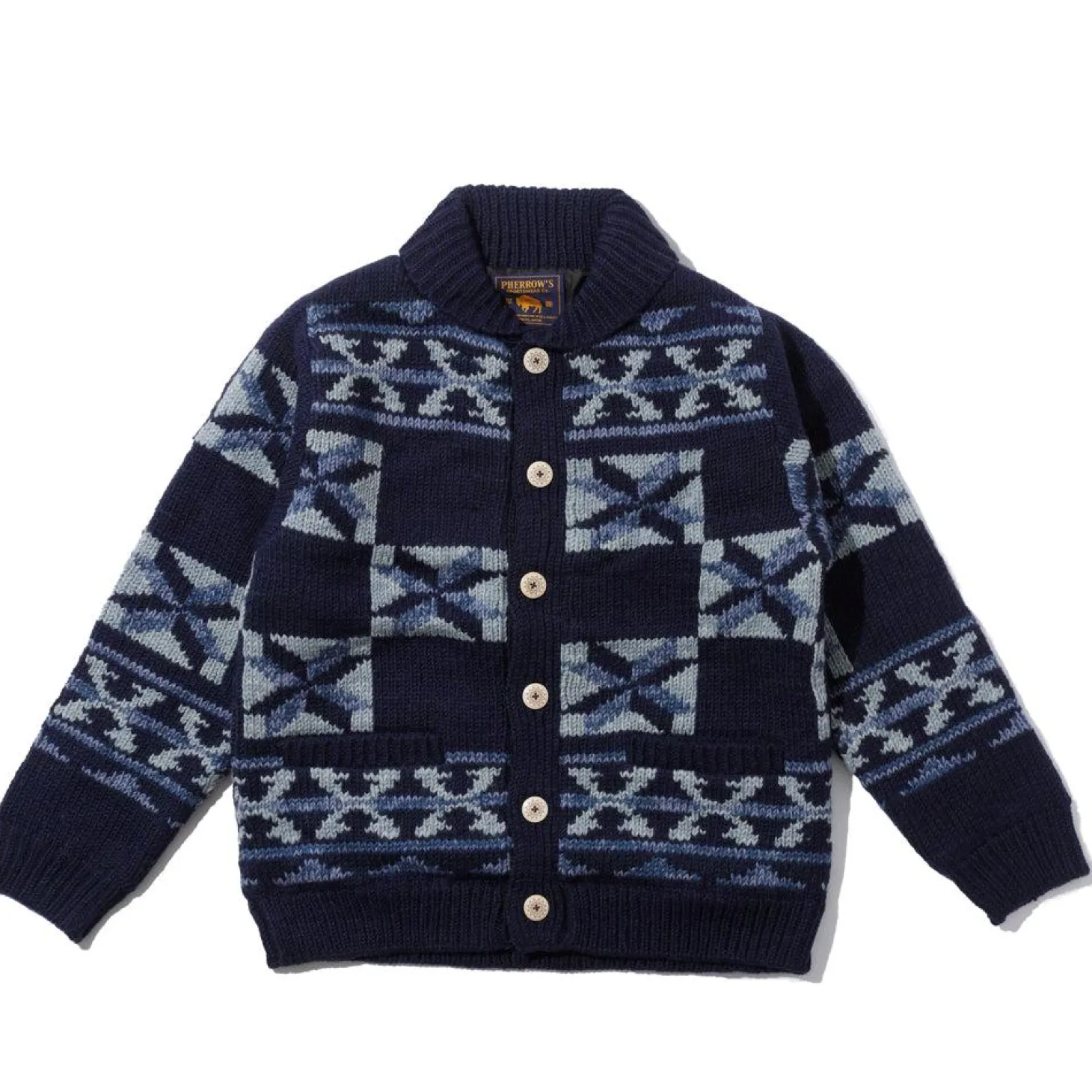 Pherrow's Hand Knitted Cardigan Indigo