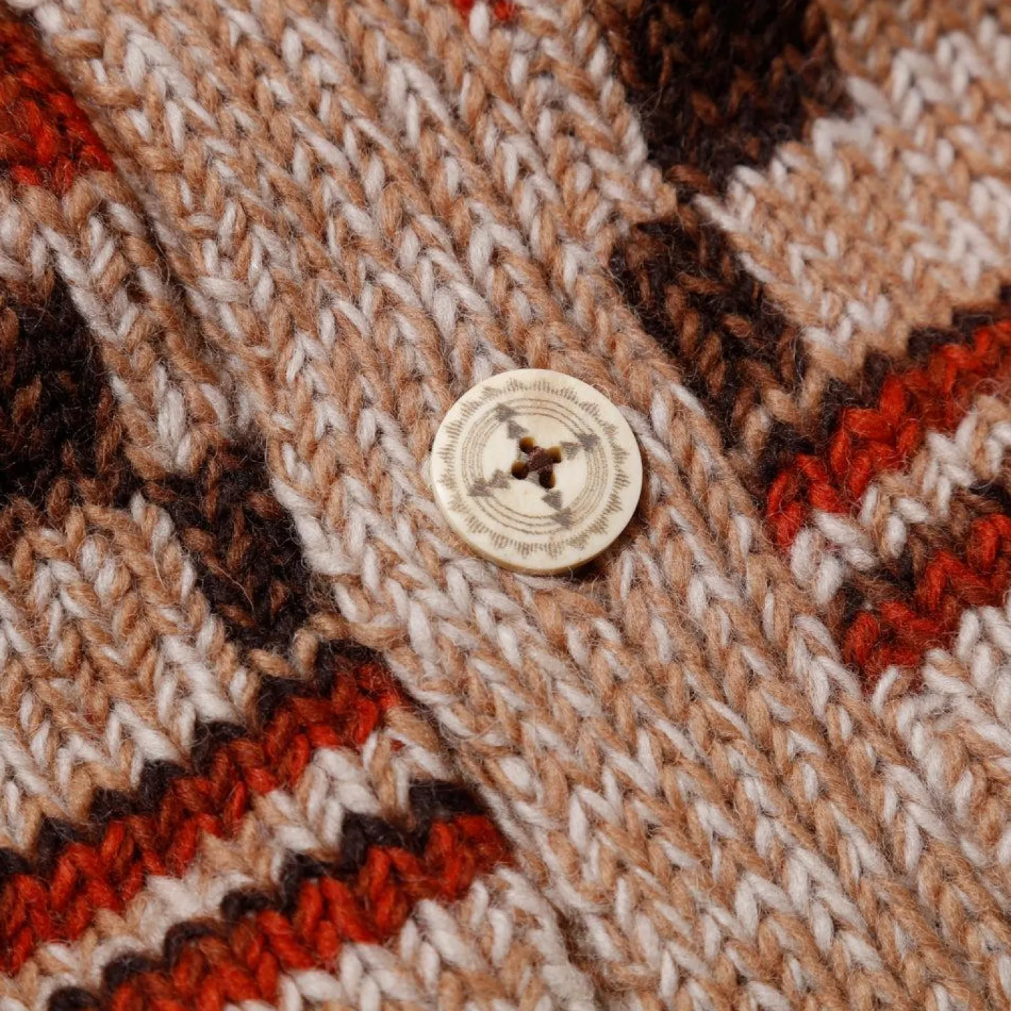 Pherrow's Hand Knitted Cardigan Beige
