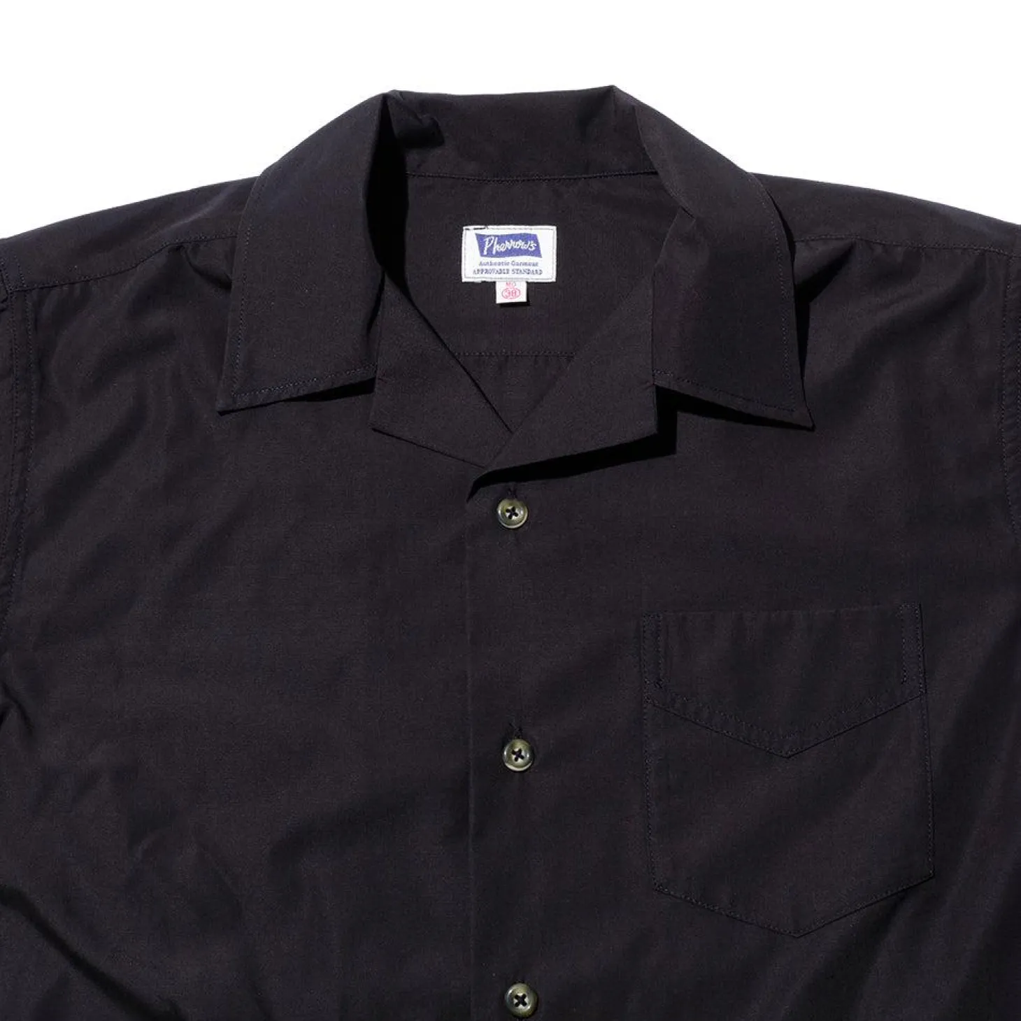 Pherrow's Open Collar Shirt Black