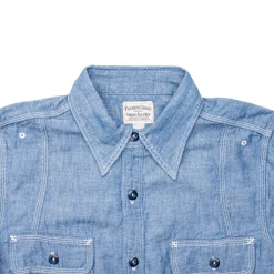 Pherrow's 770WS Chambray Shirt Blue