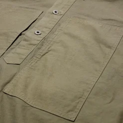 Post Overalls Army Shirt Vintage Sateen Olive