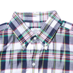 Post Overalls BD2 IKAT Madras Shirt Navy