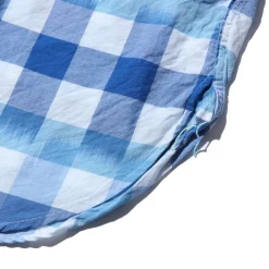 Post Overalls St. Louis Ikat Check Shirt Blue