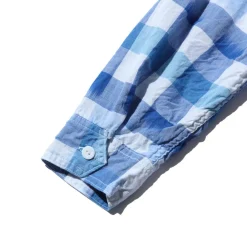 Post Overalls St. Louis Ikat Check Shirt Blue