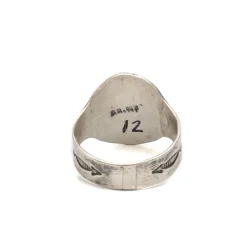 Red Rabbit Trading Co Fred Harvey Style Cigar Band Thunderbird Ring w/ Turquoise