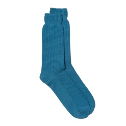 Rototo Cotton Waffle Crew Socks L. Blue