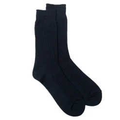 Rototo Cotton Waffle Crew Socks D. Navy