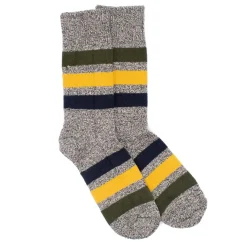 Rototo Park Stripe Socks D. Grey