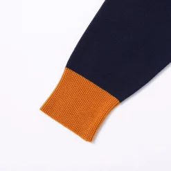 Stevenson Overall V-Gusset Wool Knitted Sweatshirt Navy