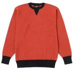 Stevenson Overall V-Gusset Wool Knitted Sweatshirt Orange
