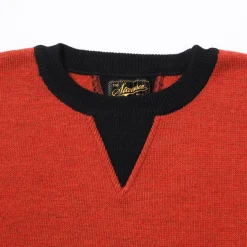 Stevenson Overall V-Gusset Wool Knitted Sweatshirt Orange