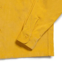 Style Eyes Solid Model Corduroy Sports Shirt Yellow
