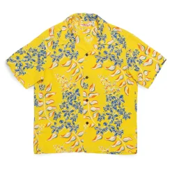 Sun Surf Ginger Lily Hawaiian Shirt Yellow