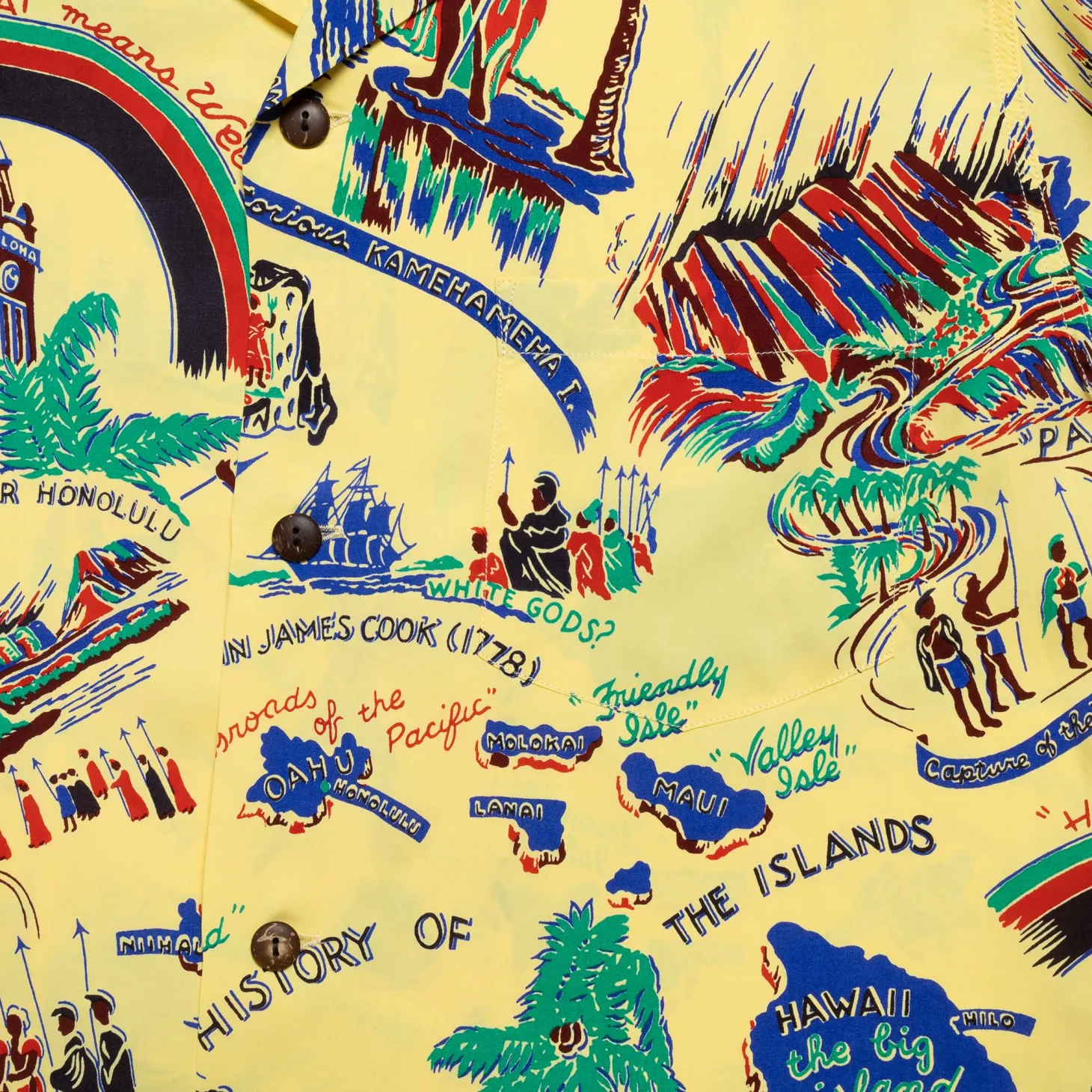 Sun Surf History Of The Islands Hawaiian Shirt Yellow