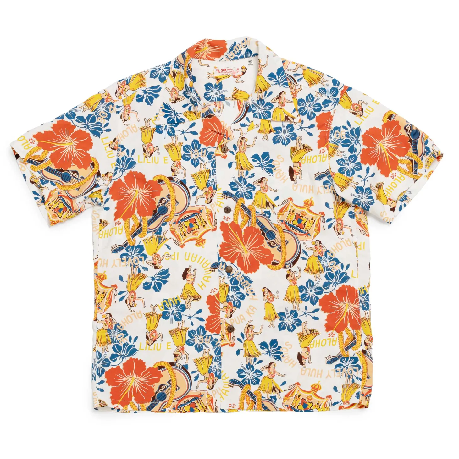 Sun Surf Lovely Hula Hands Hawaiian Shirt Off White