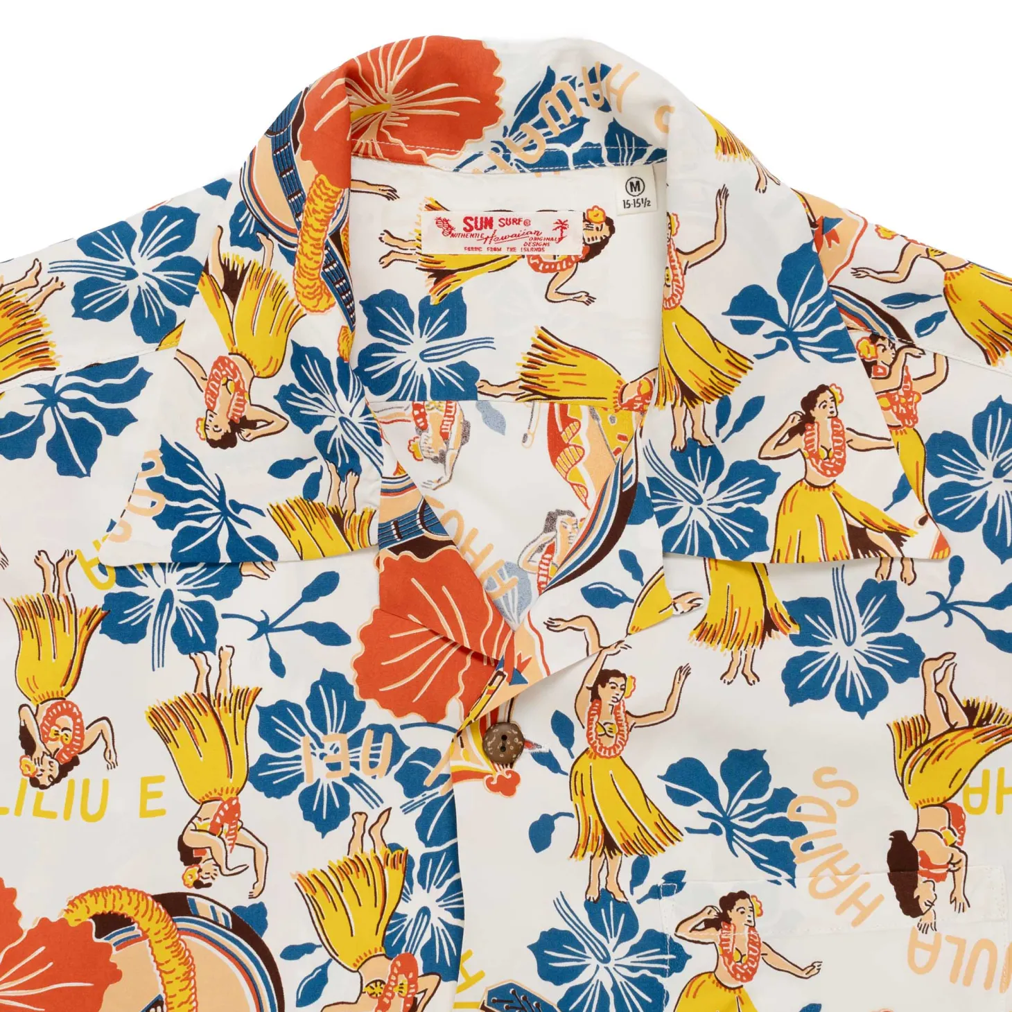 Sun Surf Lovely Hula Hands Hawaiian Shirt Off White